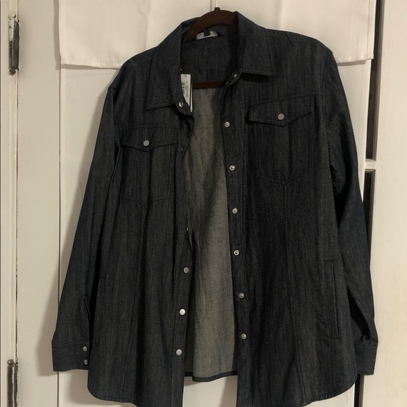 New Armani Exchange Denim Button Down Shirt XL - Picture 11 of 11